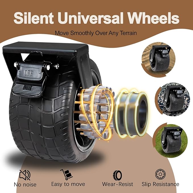 Collapsible Beach Wagon Cart with Big Wheels, 440LBS Upgrade Large Capacity Folding Wagon, Foldable Grocery Cart with Side Pocket and Brakes, Ideal for Sand Camping Outdoor Garden Sports, Black