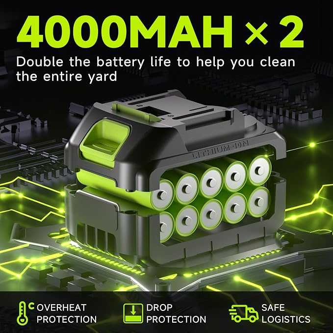 Leaf Blower Cordless with Battery and Charger, 21V Portable Handheld Electric Leaf Blower, Extended Nozzle Design, Adjustable Speed Blower for Patio Cleaning