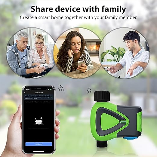Smart WiFi Water Timer for Garden Hose, No Hub/Gateway Required, Automatic Sprinkler Timer Controller via Tuya/Smart Life App, Compatible with Alexa & Google Home for Voice Control