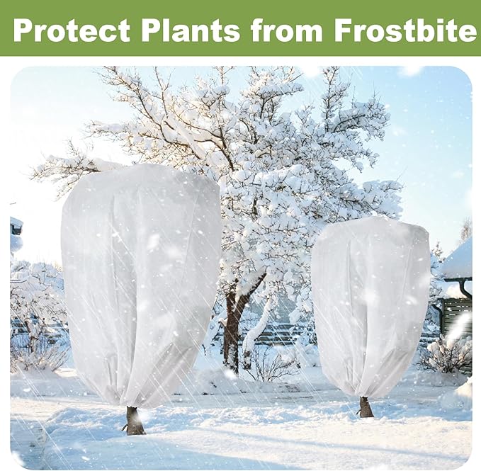 Winter Cloth Plant Protection Covers 10 FT x 20 FT Reusable Cold Weather White Plant Covers Outdoor - Outdoor Frost Cloth for Seasonal Delay