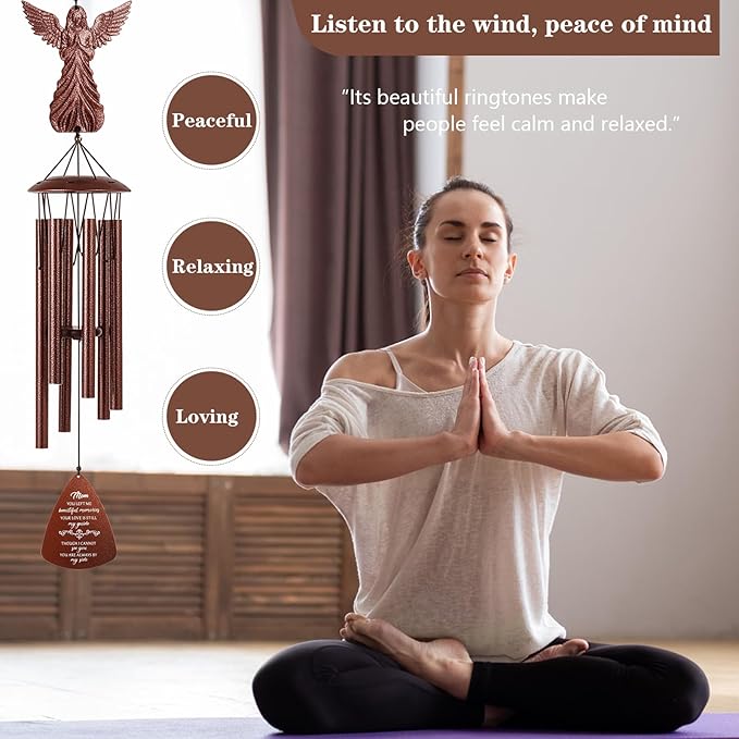 Mom Memorial Wind Chimes, Sympathy Gifts for Loss of Mom, Memorial Gifts for Mother Bereavement Condolence Remembrance