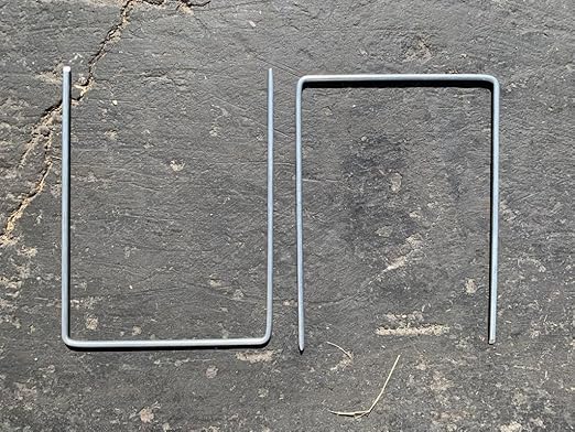 Sandbaggy 6" Wide Landscape Staples - Extra Heavy Duty: 7 Gauge Galvanized Steel - Hold Down Pipes, Landscape Fabric, Ground Cover, Erosion Control Netting, Sod, & Turf (150, 6" W x 8" L)