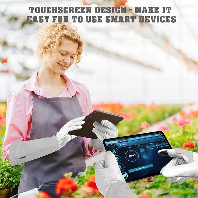 Long-Gardening-Gloves for Women/Men - Thorn Proof Rose Pruning Gloves Heavy Duty Gauntlet-M