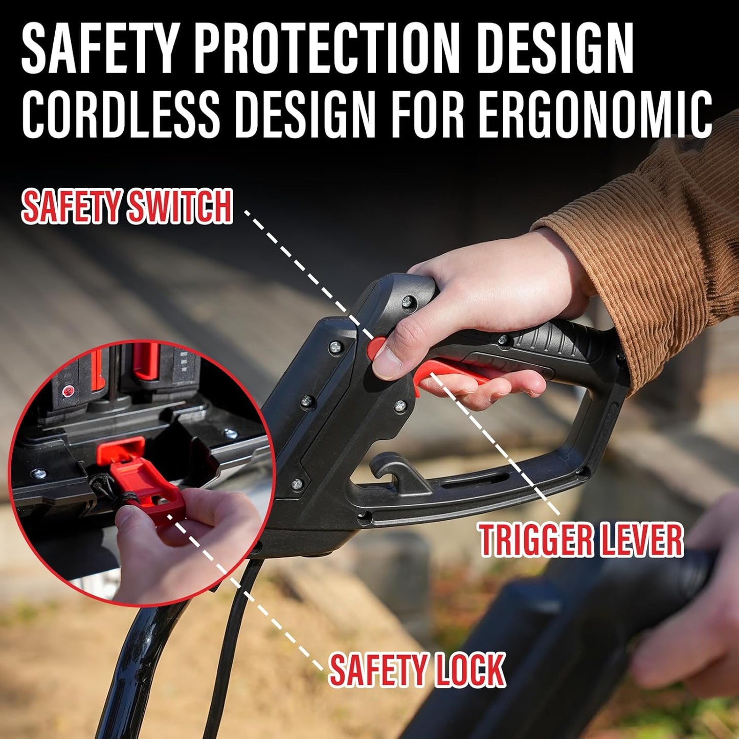 MZK 40V 12-inch Cordless Garden Tiller, 12In Width and 8.6In Depth Garden Rototiller,Battery Powered Garden Cultivator for Lawn/Gardening/Soil Cultivation(2 * 4.0Ah Battery&Charger Included),TC12D02