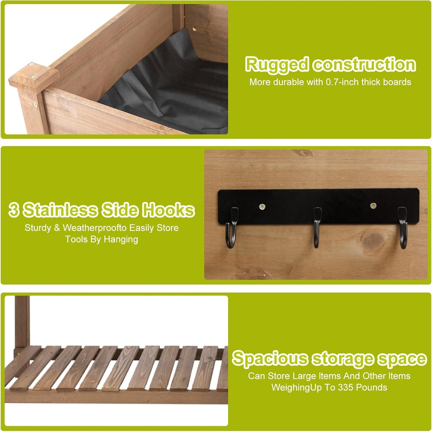 Raised Garden Bed with Legs Outdoor, Elevated Garden Box with Legs, Large Storage Shelf for Vegetable, Flower, Herb, Easy to Assemble,81x23x31 in