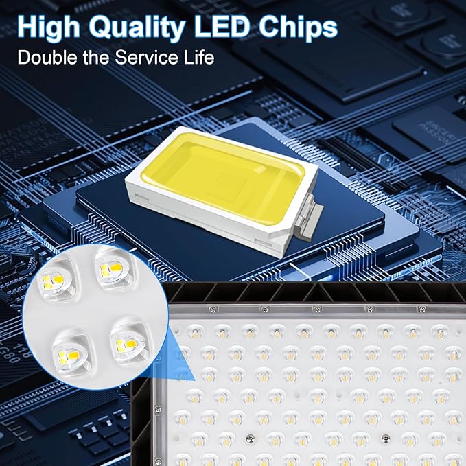 ledmo 480W LED Parking Lot Light, Dusk to Dawn Outdoor Commercial Area Lighting, IP65 Exterior 5000K 72000LM Super Bright Security Flood Light Heavy Duty 2 Pack