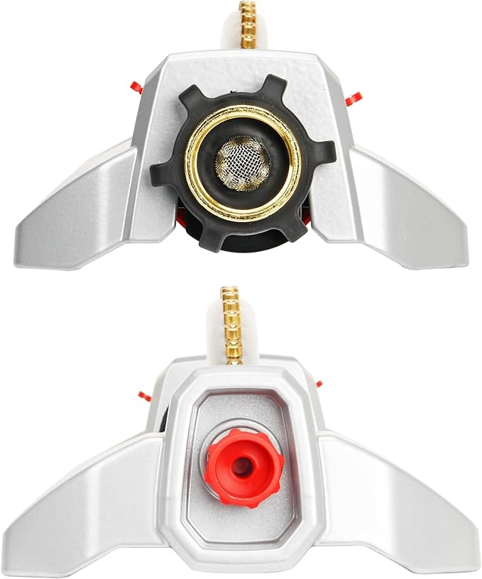 Eden 96218 Heavy Duty Turbo Oscillating Sprinkler, Covers Up to 3,700 sq. ft., 18 Brass Nozzles, Weighted Aluminum Base, Adjustable Range, Quick Connect Bundle, Silver, Red, Black