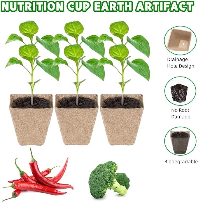 120 Packs Starter Plant pots, 3.2 inch Seedling Plant Pot Kit for Garden Nursery Seed Starter, Plant Garden Germination Pot with 20 Plant Labels and 2 Transplant Tools