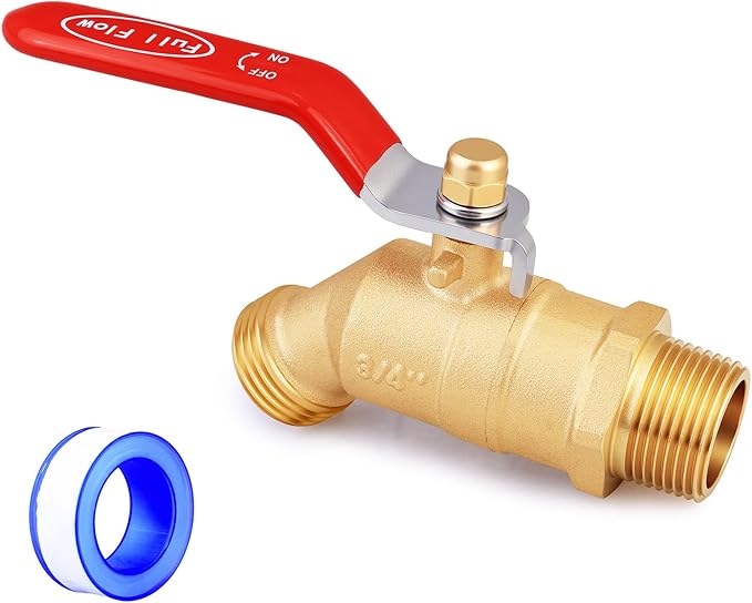 UNWAVER Garden Hose Full Flow Faucets Heavy Brass Bibb 3/4" Male NPT inlet Connection with Male GHT water hose outlet(3/4 inlet Long Handle 1PCS)