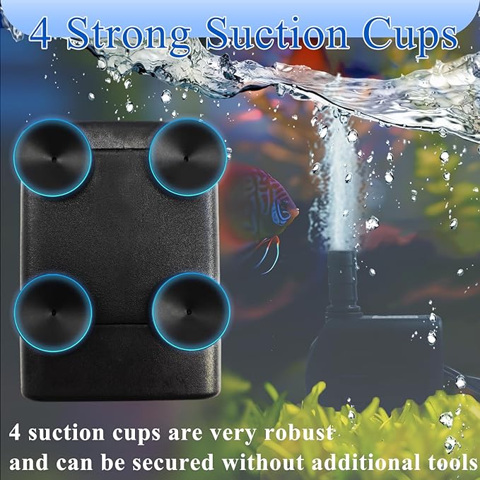 SAC SMARTEN ARTS Submersible Water Pump - Quiet, 119GPH, 10W, 12V, 3.6ft Lift for Aquariums, Fountains, Ponds, Hydroponic Systems