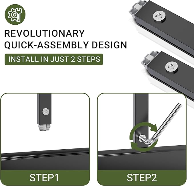 VIWAT T-Shape 12x12 FT Greenhouse for Outdoors, Polycarbonate Greenhouse with Quick Setup Structure, Double Roof Vents and Doors, Aluminum Walk-in Green House for Outside for Backyard Garden, Black