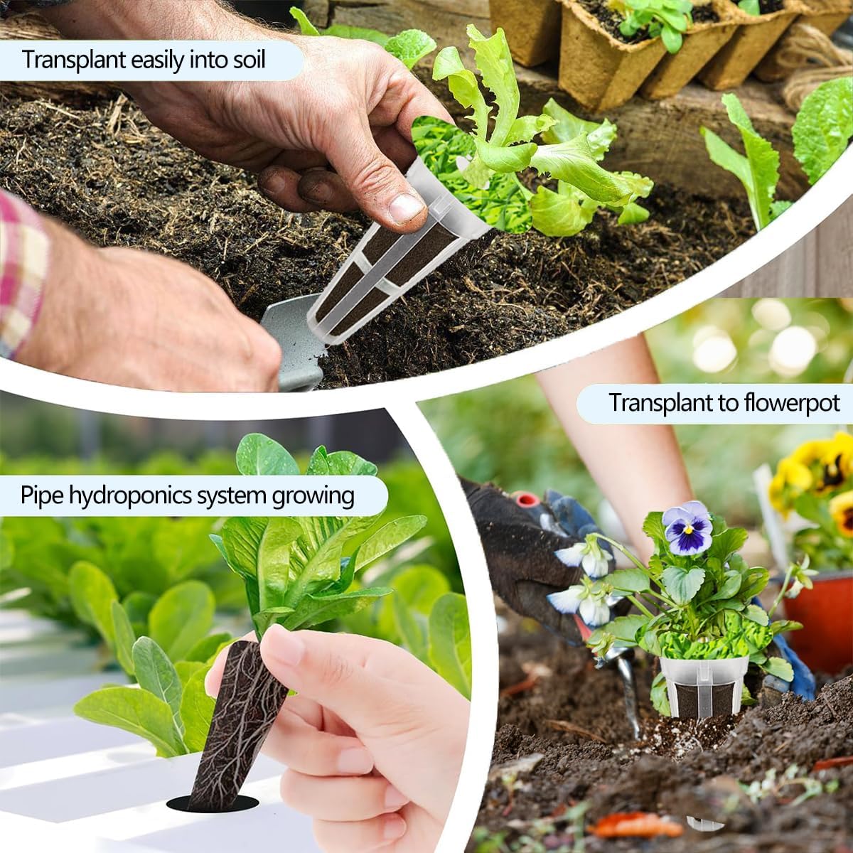 105 Seed Pod Kit for Aerogarden, Hydroponics Accessories for System Compatible with Hydroponics Supplies from All Brands, 30 Grow Sponges, 12 Grow Baskets, 12 Domes, 50 Pod Labels, 1 Tweezer (105 Pcs)