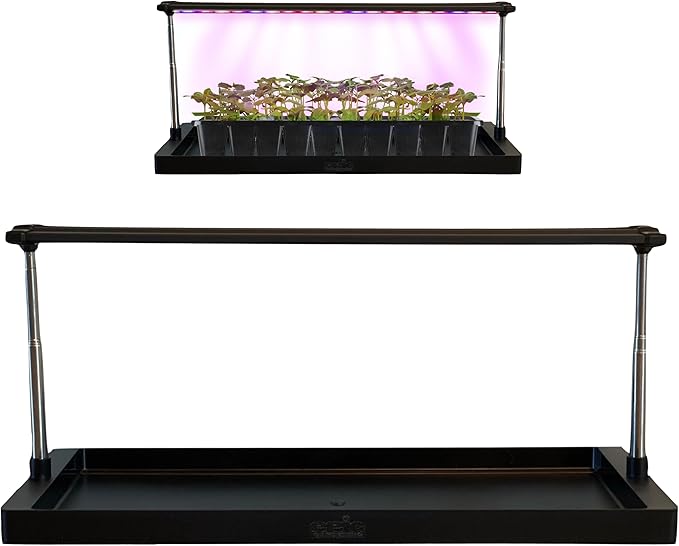 Epic Gardening Seed Starting Grow Light - Full-Spectrum LED with Adjustable Height & Integrated Tray for Indoor Seedlings | Energy-Efficient, Long-Lasting Light with Timer (Standard)