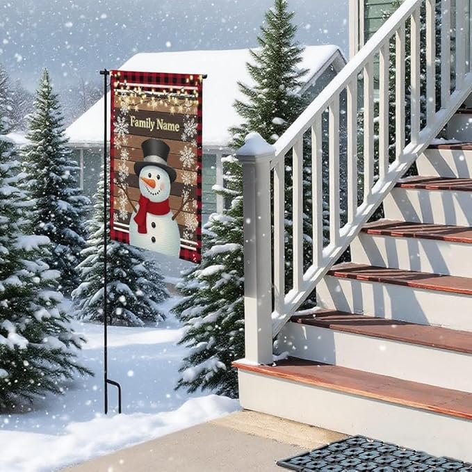 Custom Winter Garden Flag for Outdoor Personalized Winter Yard Flags Decor Customized Flag Add Your Own Picture/Text House Lawn Banner Double Sided Home Wall Decoration 12.5x18 28x40