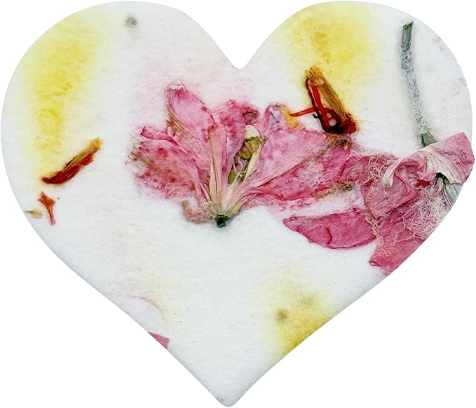 Heart Seed Paper – 50pcs Small Pink & Yellow Plantable Wildflower, Writable & Plantable Gift for Moms, Plant Lover, & Teachers, Ideal for Weddings, Baby Shower, Memorial, & Celebrations