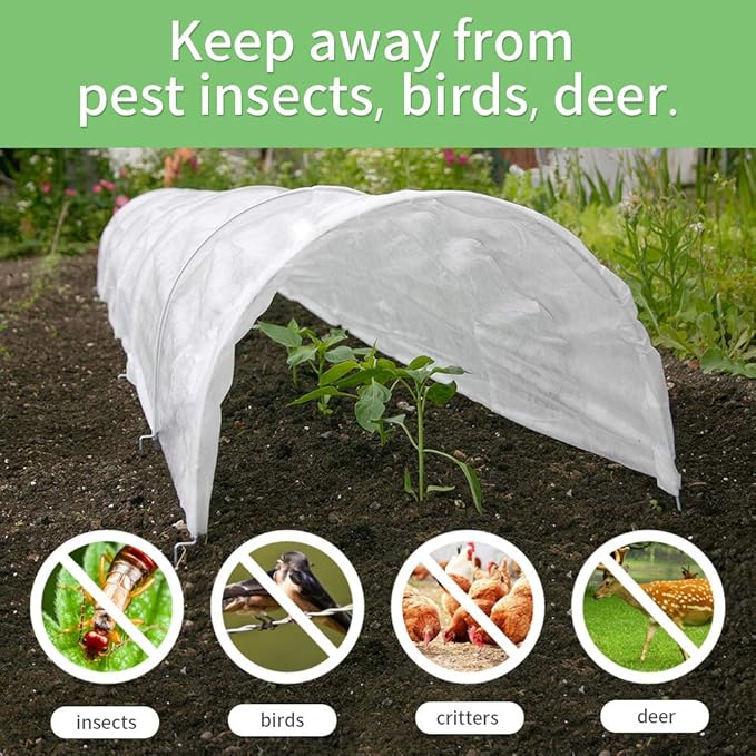 REMIAWY Plant Covers Freeze Protection, 10FTX33FT Frost Cloth Plant Cover Blanket for Outdoor Plants Floating Row Covers for Garden Vegetables Raised Beds Insect Protection Season Extension