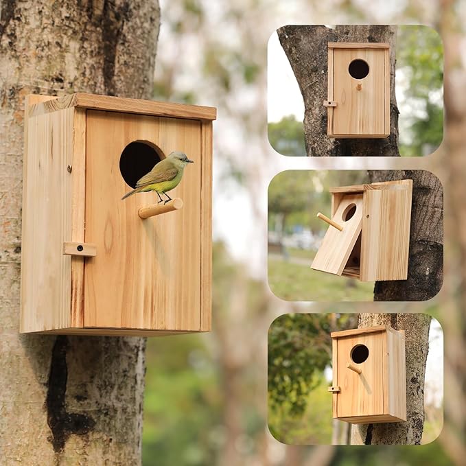 2 Pack Bird Houses for Outside, Hummingbird House Outdoor, Birdhouse kit,Bluebird Finch Swallow Wren Chickadee