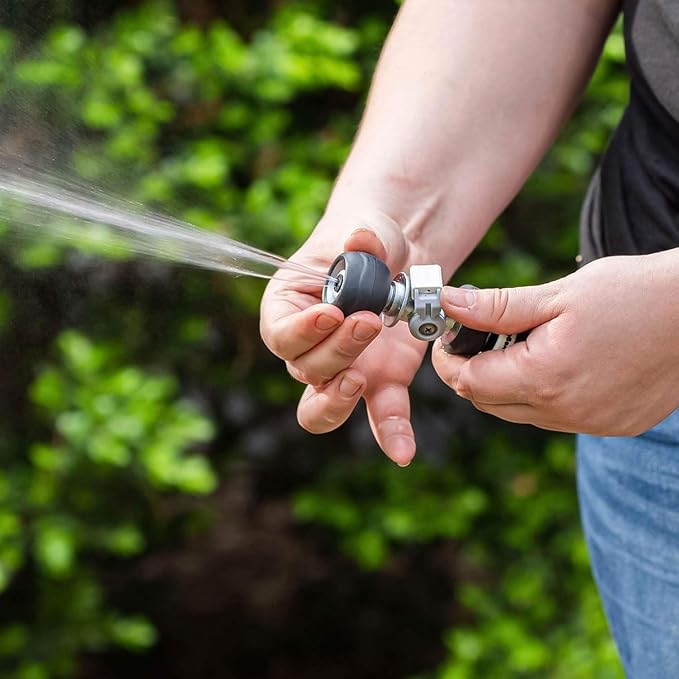 Vego Garden Hose Reel Retractable 1/2" x 100ft Wall Mounted Hose Reel Automatic Rewind, Any Length Lock with 9 Patterns Sprayer Nozzle, Quick Connector and Adjustable shot Nozzle