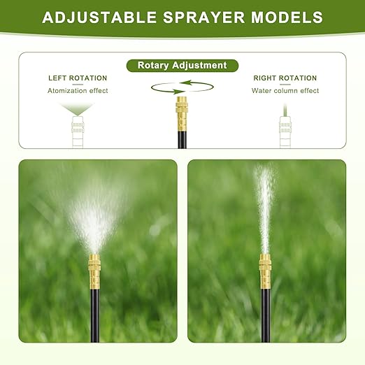 Automatic Drip Irrigation Kit - 50FT with Tool-Free Quick Connectors, 15 Copper Atomizing Nozzles & 360ยฐ Bendable Spray for Garden, Greenhouse, Lawn, Plants