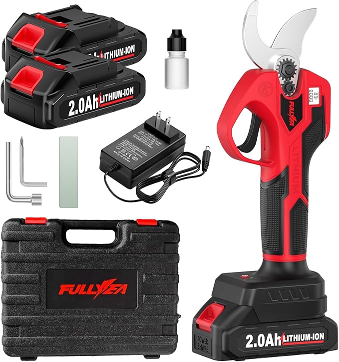 Electric Pruning Shears Cordless, 1.4" Cutting Diameter, Cordless Pruning Shear with SK5 Blades & LCD Display, Branch Cutter with 2*2.0Ah Batteries, Electric Pruners for Gardening Tree Branch