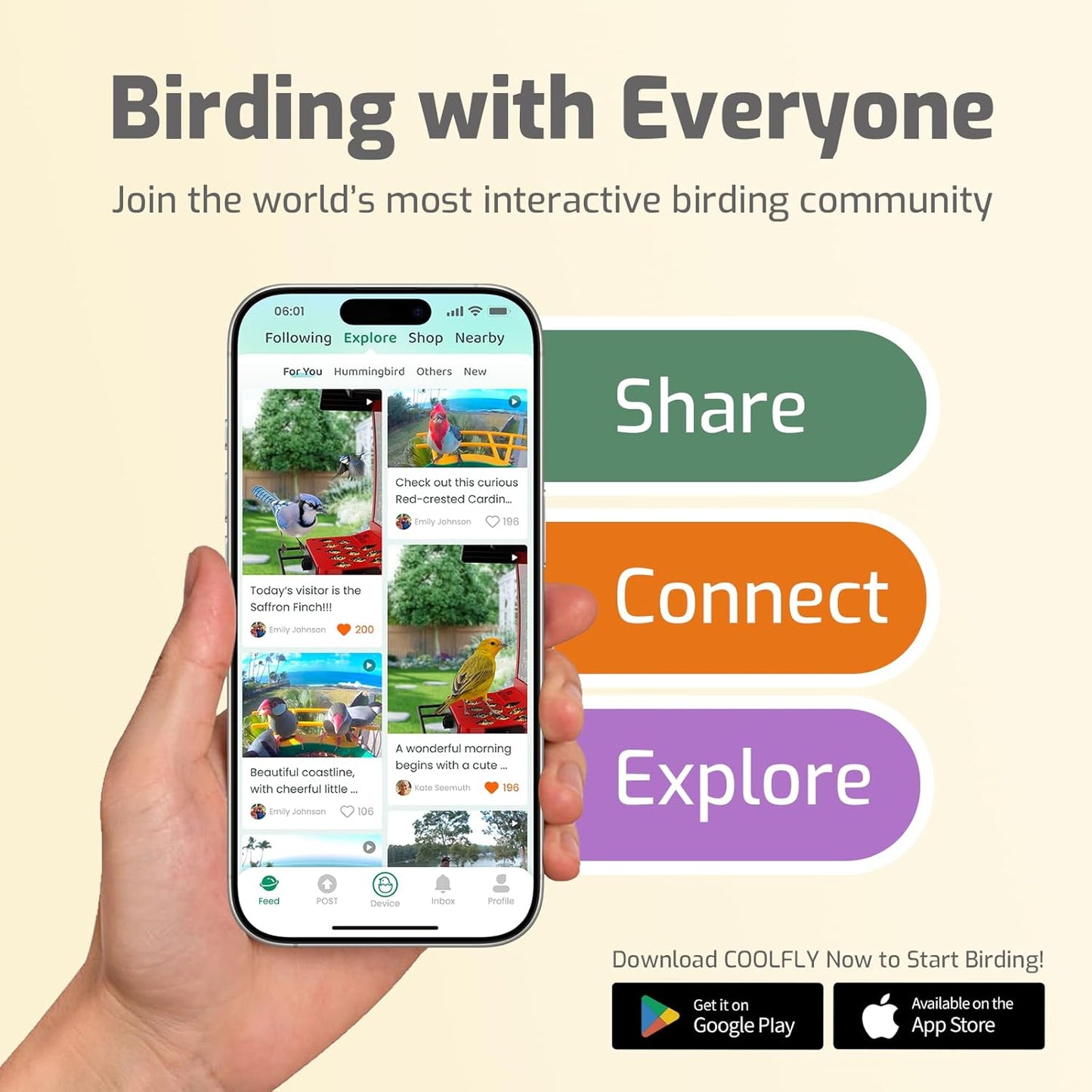 Smart Bird Feeder with Camera, AI Bird Identifier & Live HD View, Exclusive Vertical Mode, All-Metal Squirrel-Resistant Body, Solar Night Light - A Great Gift for BirdLovers