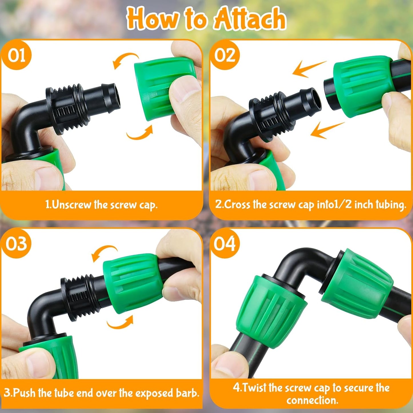 Drip Irrigation 1/2" Elbow Fittings:1/2 Inch Drip Line Lock Barbed 90 Degree Elbow Connectors for Drip Irrigation Tubing (1/2" ID x 0.640" OD) Anti-Drop Drip Irrigation Parts (12 Pieces)