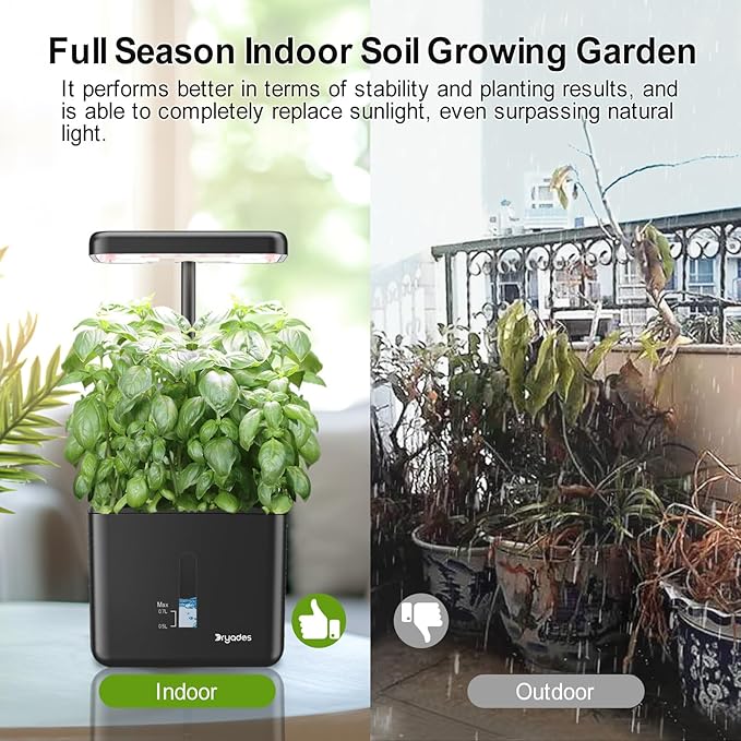 Indoor Garden Growing Systems Self-Watering Plant Pot Smart Gardening System with 17 Watts LED Grow Light Auto Timer Gardening Plant Gifts for Dad Mom Plant Pot for vegetables herbs(No Seeds&Soil)