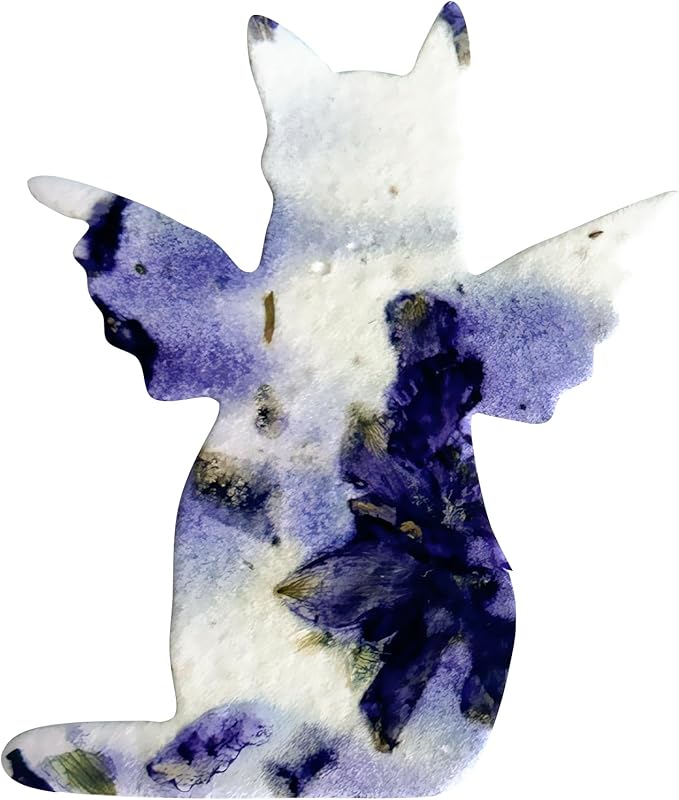 24pcs Seed Paper – Pink Plantable Wildflower for Pet Lovers, Pet Owners, Memorials & Other Milestone Celebrations (Purple - Cat)