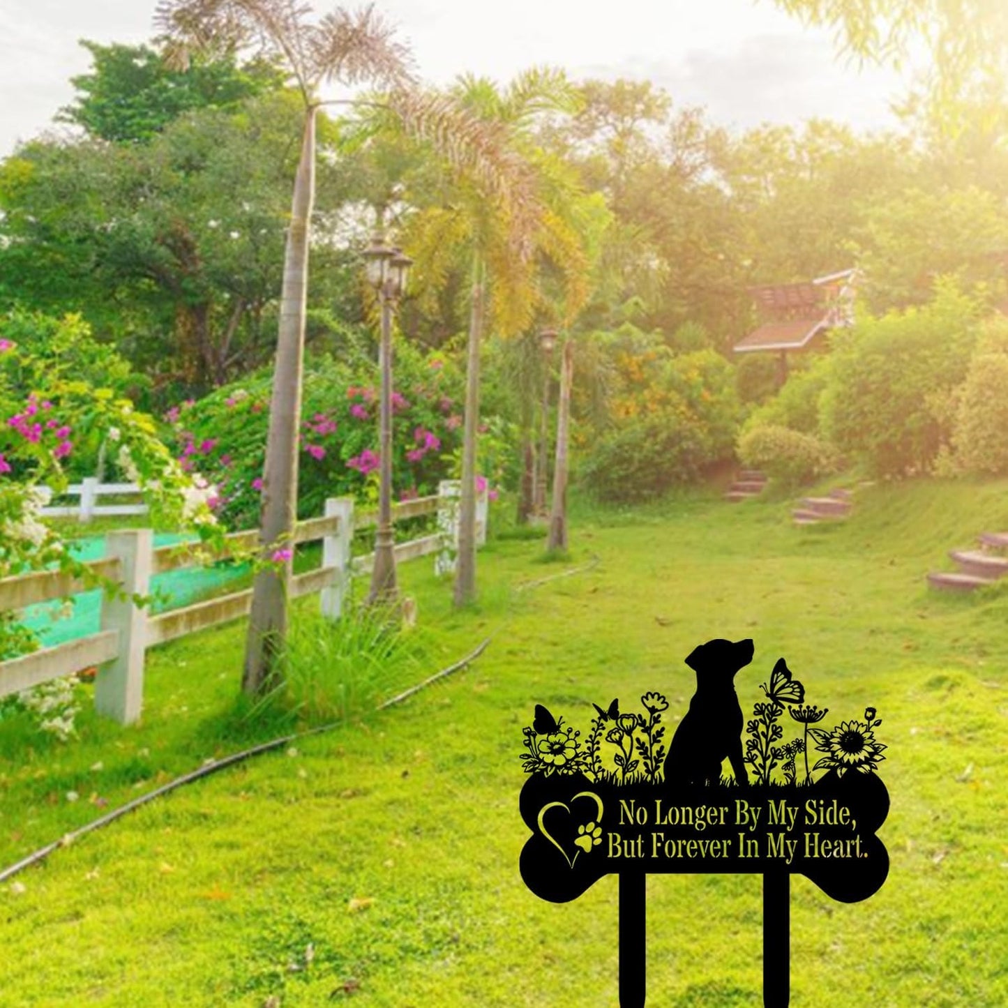 Pet Grave Markers Dog, Metal Pet Metal Memorial Garden Stake, Pets Waterproof Grave Stakes Plaque, Pet Headstone Garden Memorial Graves, Metal Dog Garden Decor 12"