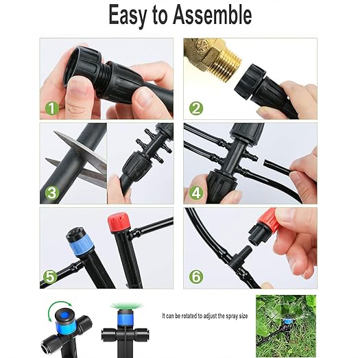 Drip Irrigation System for Garden, 230 ft Garden Watering System Drip Irrigation Kit, with 1/4" & 1/2" Tubing and 20pcs Sprinklers for Lawn Yard Flower Green Houses Plants