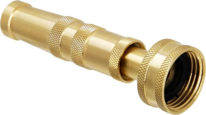 ATDAWN Brass Hose Nozzle, Heavy-Duty Brass Adjustable Twist Hose Nozzle, 2 Pack (4")