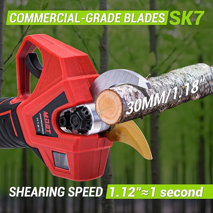 Electric Pruning Shears,Cordless Pruning Shears Brushless Motor with 2Pcs Rechargeable Batteries,21V Upgraded Pruner with LCD Display
