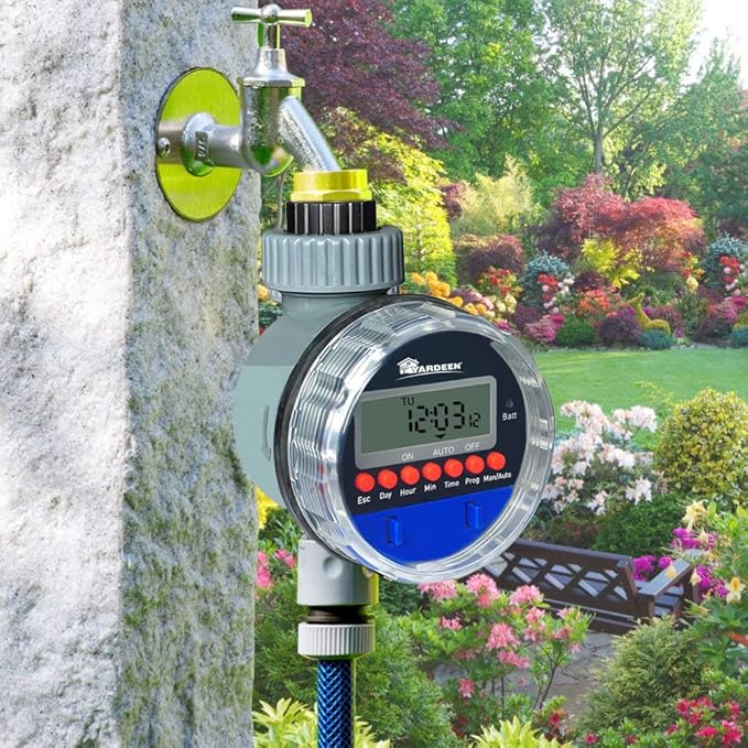Electronic Water Timer Garden Irrigation Controller Digital Intelligence Watering System LCD Waterproof, No Water Pressure Required