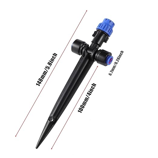 Drip Irrigation Emitters,with Adjustable 360 Degree Water Flow Drippers Emitters Push-to-Fit for 1/4 inch Tubing Garden Drippers Emitters for House Garden Watering System(12pcs- Drip)