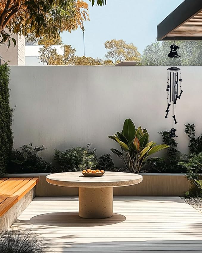 Dog Wind Chimes for Outside, Metal Windchimes Outdoors Clearance with 4 Aluminum Tubes, Garden Patio Yard Home Decor, Dog Gifts for Pet Lovers Women Men Mom Grandma, Unique Festival Birthday Gift