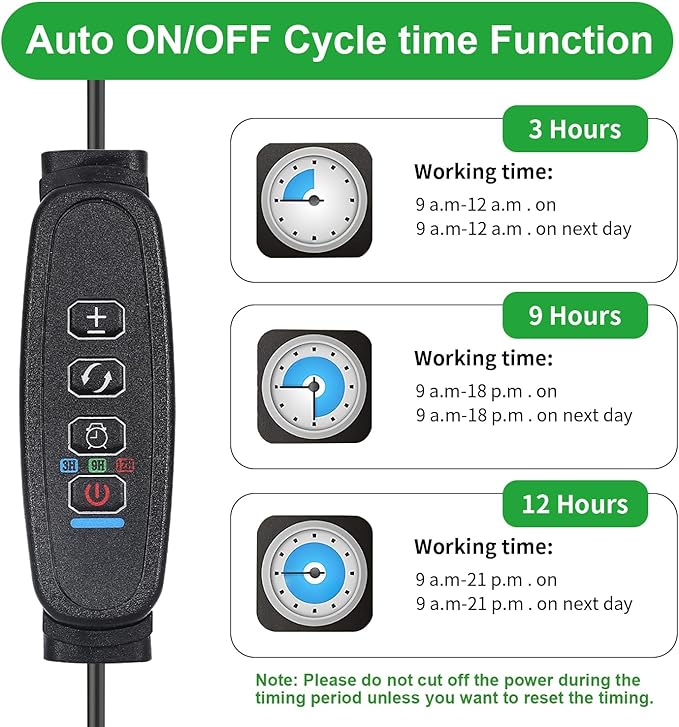 LED Plant Growing lamp Strips, Full Spectrum 3500K Grow Light for Indoor Plants with 3/9/12H Timer and 10 Dimmable Levels for Green House Hydroponics Succulent,4 Head 13 Inches