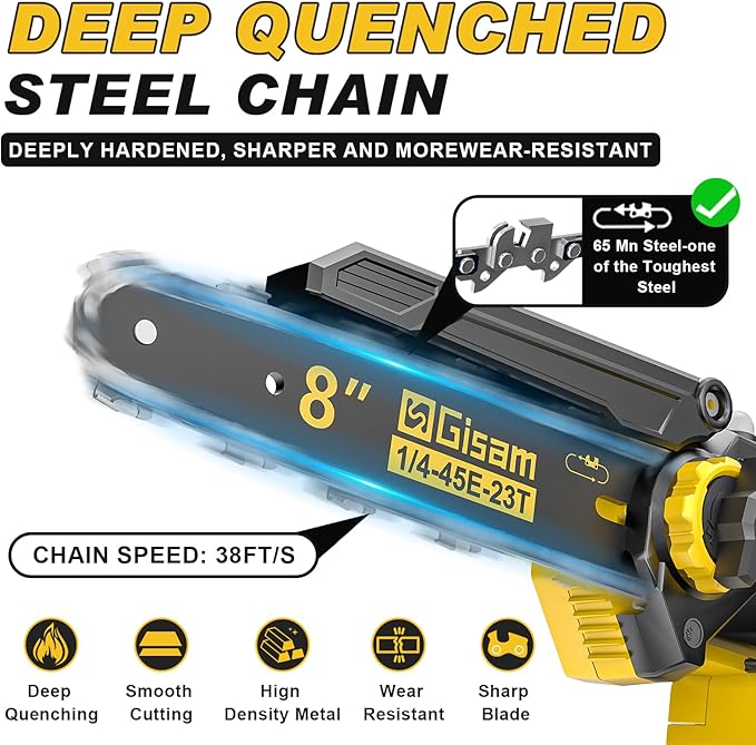 2-in-1 Electric Pole Saws for Tree Trimming,8" Mini Chainsaw Cordless with Extension Pole, 1000W Brushless Motor,Auto Oiling,15.58 FT Max Reach Extension Pole for Outdoors Pruning with 2×Batteries