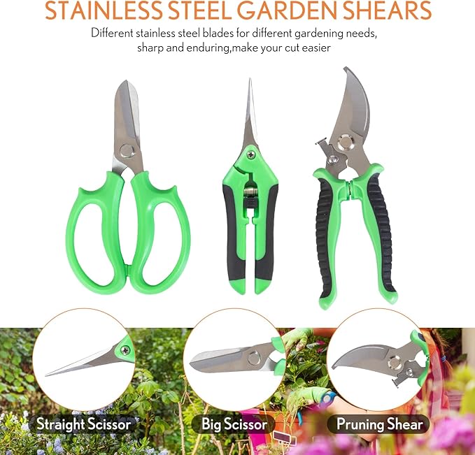 Bonsai Tools Kit 20 Pcs Garden Tools Set for Starters, Includes Bonsai Wire Kit, Plant Mat, Pruning Shears, Bonsai Scissors, Succulent Tools in Leather Storage Bag, Bonsai Gift for Adults