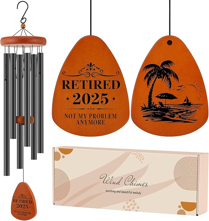 Retirement Gift for Woman Men Coworker Teacher Nurses Friends Mom Dad Grandma Grandpa Retirees, Coworkers Farewell Going Away Gift, 32" Wind Chimes Retirement Decorations