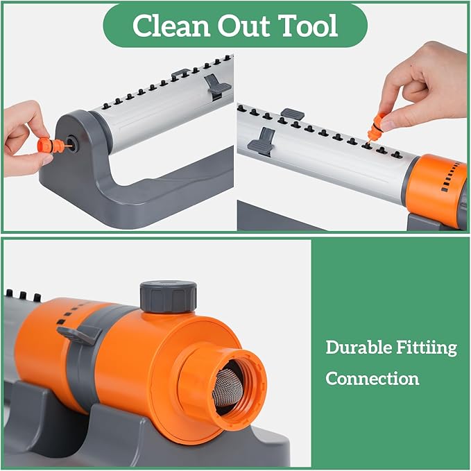 LINEX Oscillating Water Sprinklers for Yard, Garden and Lawn Sprinkler for Large Outdoor Area with Adjustable Spray