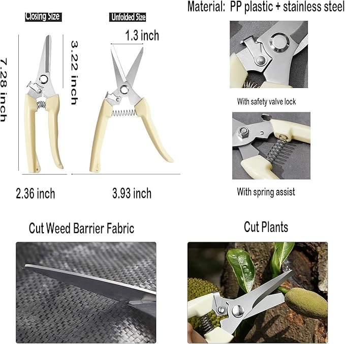 4 FTX100 FT Weed Barrier Fabric Heavy Duty, 4.23oz Landscape Fabric, with 60pcs U-Shaped Landscape Fabric Staples and 60pcsGarden Stakes Gaskets, 1 Shears