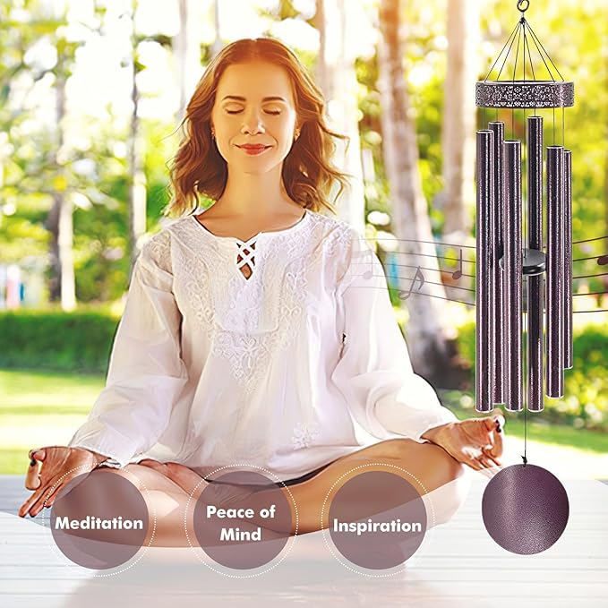 ASTARIN 48'' Wind Chimes for Outside Deep Tone - Large Windchimes with 6 Heavy Tubes, Memorial Wind Chimes Outdoor for Garden Hanging Décor,Sympathy Gifts,Bronze