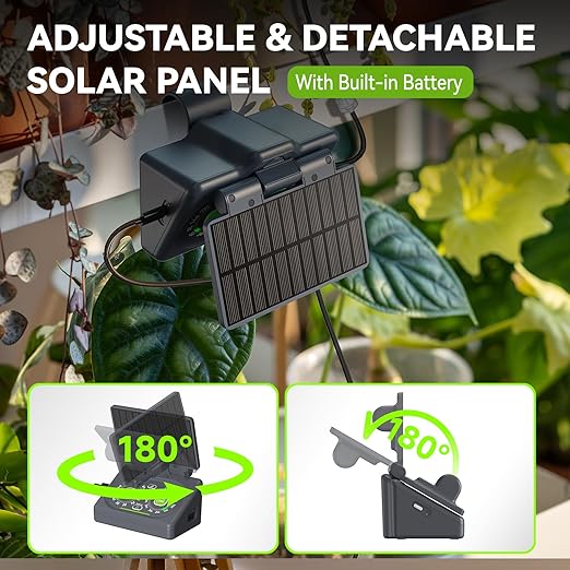 RAINPOINT Smart Automatic Watering System for 15 Potted Plants,Dual Powered, Local Control & Remote WiFi/App Control, Solar Drip Irrigation Kit for Indoor Houseplants,Low Water Auto-Shutoff