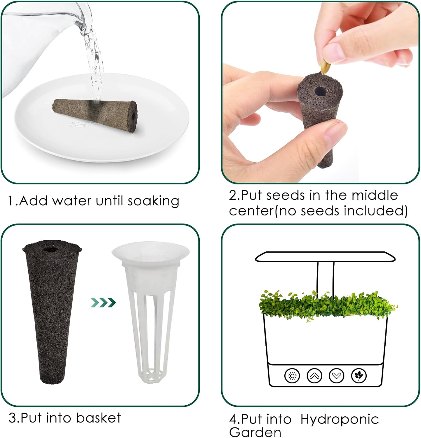 PACETAP 161 Pcs Seed Pod Kit for AeroGarden, Plant Seed Starter Sponges Kit for Hydroponic Indoor Garden System, Growing Pods Kit Include 30 Grow Sponges,30 Grow Baskets,30 Grow Domes,30 Pod Labels