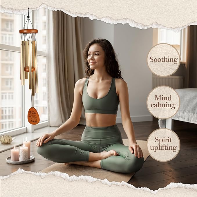 Aurahouse Best Friend Christmas Birthday Gifts for Women, Friendship Gifts for Women Friends Wind Chimes, Bestie Friendsgiving Gift for Best Friend Woman Men, Long Distance Friendship Gift