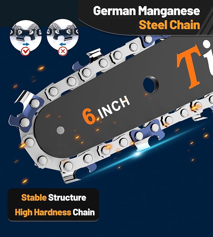 Tietoc Mini Chainsaw 6 Inch Cordless, Portable Electric Chain Saw Small Handheld Battery Powered Super Saws, Gifts for Men Women, Birthday Gift for Dad Fathers Husband Him Her Mom Mothers Grandparent