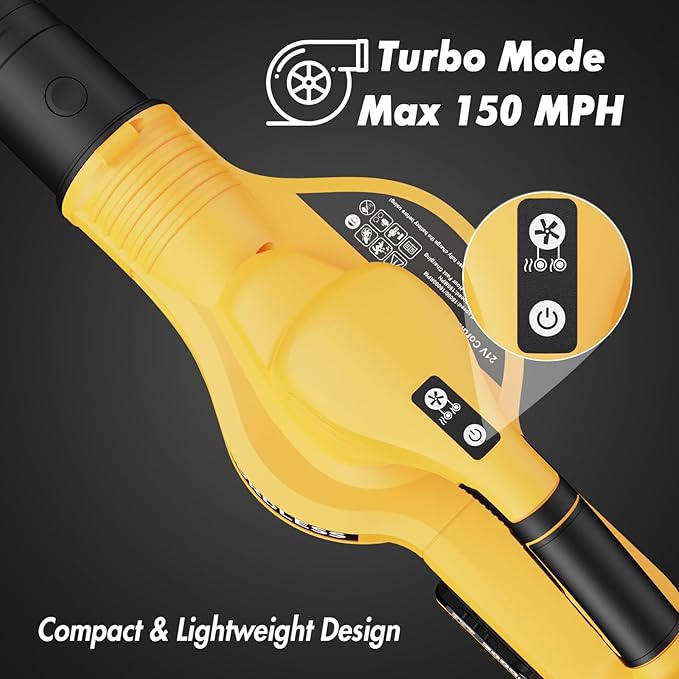 Leaf Blower Cordless with 2 Batteries and Charger, 21V Electric Leaf Blower with 2 Speed Modes, 2.0Ah Lightweight Battery Powered Blowers for Lawn Care, Patio, Blowing Leaves