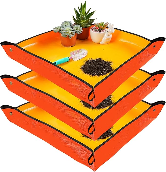 3PCS 26.8" x 26.8" Repotting Mats for Indoor Plant Transplant Control Mess Best Gardening Gift for Plant Lovers