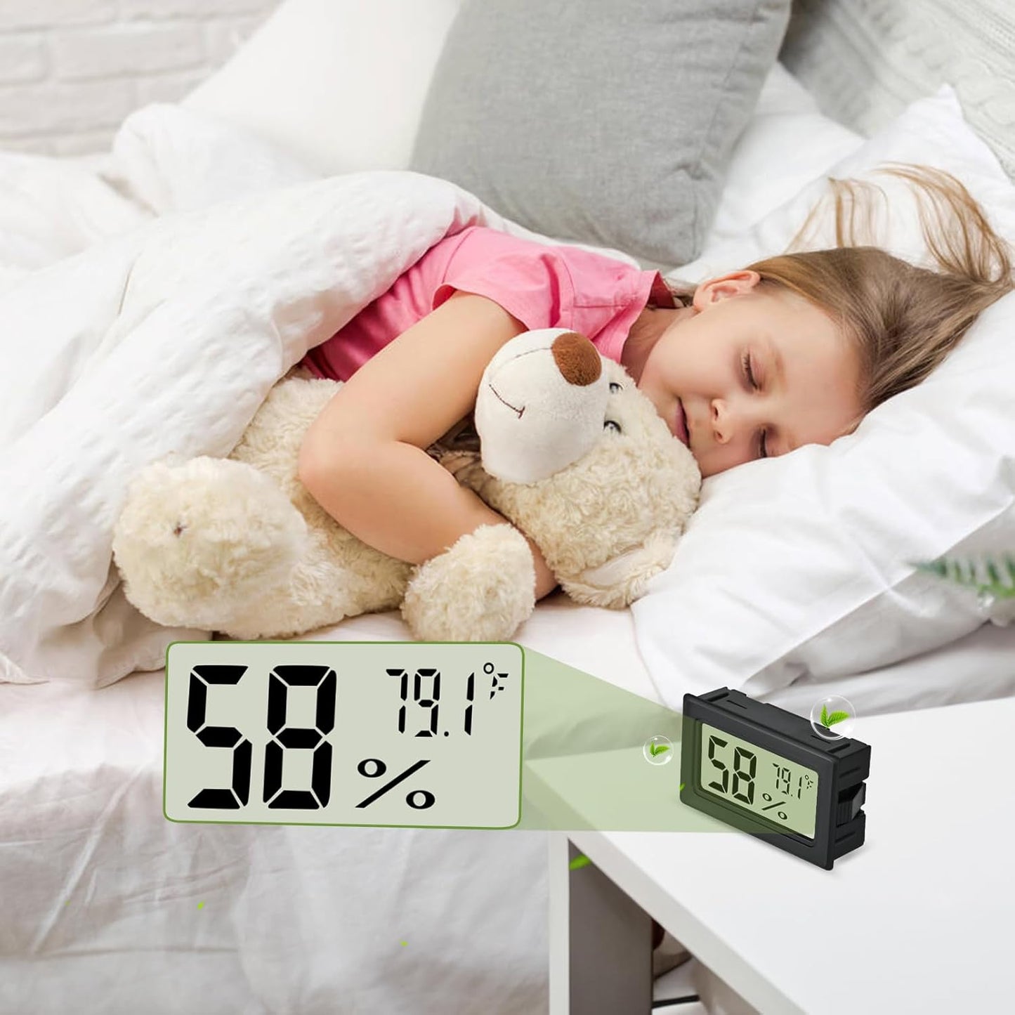 Humidity Meter Indoor Thermometer 6-Pack Mini Digital Thermometer Hygrometer Indoor Temperature Humidity Meters Gauge LCD Display Fahrenheit (℉) for Humidors, Greenhouse, Reptile Tank, Cellar, Closet