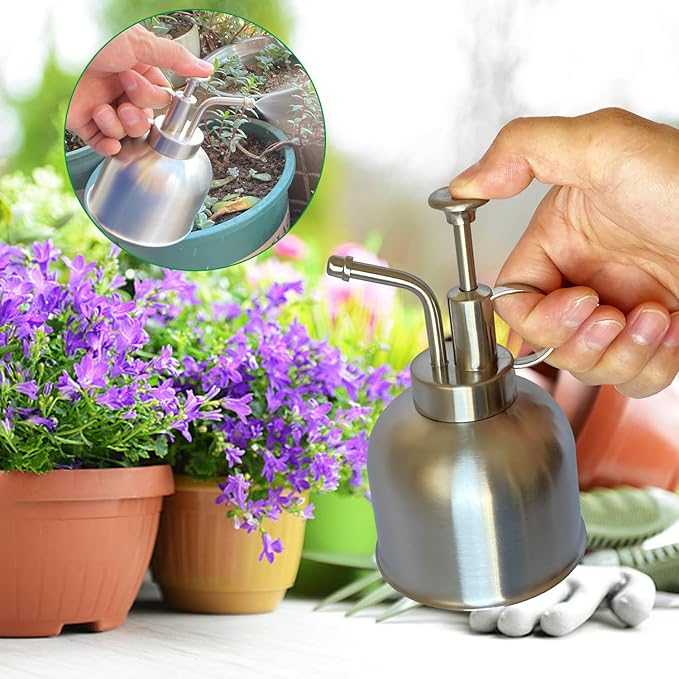 Stainless Steel Plant Sprayer, Small Watering Can for Indoor Potted Plants